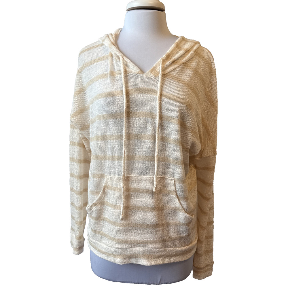 Enti Women's M Boho‎ Lightweight Open Knit Hoodie Sweater Beach Coastal Travel
